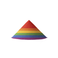 Vibrant cone shaped object displays rainbow pattern with red, orange, yellow, green, blue, and purple stripes, symbolizing diversity and inclusion png