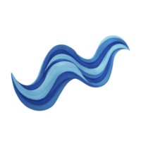 Dynamic abstract wave design in shades of blue, featuring smooth curves and layered textures, creating sense of movement and fluidity png