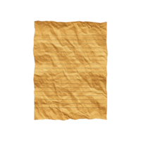 Crumpled, lined, brown paper sheet with textured surface, resembling vintage stationery. paper aged appearance adds rustic charm, ideal for creative projects png