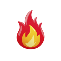 Vibrant flame icon with red and yellow hues, symbolizing heat and energy. stylized design conveys sense of warmth and intensity, often associated with fire or passion png