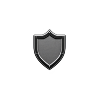 Metallic shield icon with sleek, modern design, featuring textured surface and smooth border, symbolizing protection and security png