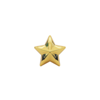 Shiny golden star with reflective surface, isolated on transparency background, symbolizes achievement and excellence. star metallic finish adds touch of elegance and prestige png