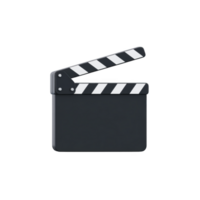 Black and white film clapperboard with open top, used in movie production to mark scenes and takes. clapperboard is classic symbol of filmmaking and cinema png
