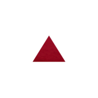 Red triangle with textured surface is centered on plain transparency background, creating striking contrast. simplicity of geometric shape evokes sense of minimalism and focus png