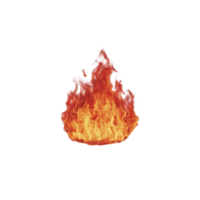 Vibrant illustration of blazing fire with bright orange and yellow flames against transparent background, symbolizing heat and energy png