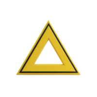 Yellow triangular warning sign with black border, symbolizing caution or alert. design is simple and clear, often used for safety notifications or hazard warnings png