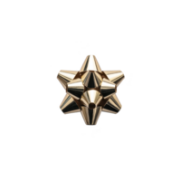 Shiny gold gift bow with star shape, perfect for decorating presents and adding festive touch. metallic finish enhances its elegance, making it ideal for special occasions png