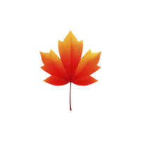 Vibrant red and orange maple leaf with gradient effect, symbolizing autumn and nature beauty. leaf is isolated on transparency background, highlighting its intricate details png
