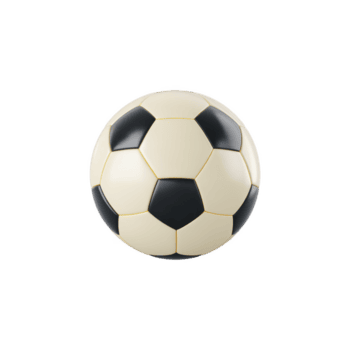 Classic black and white soccer ball with hexagonal and pentagonal patterns, isolated on transparency background. png