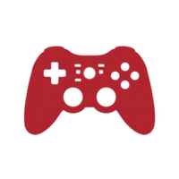 Red gaming controller with sleek design, featuring multiple buttons and joysticks, ideal for immersive game experiences. Perfect for gamers seeking style and functionality png