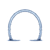 Dynamic arc of water gracefully forms perfect arch against transparent background, showcasing fluid motion and symmetry. splash effect adds sense of energy and movement png