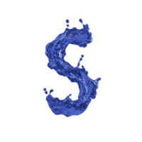 Dynamic splash of water forms shape of letter S against transparency background, creating striking visual effect. fluid motion and vibrant blue color add sense of energy and creativity png