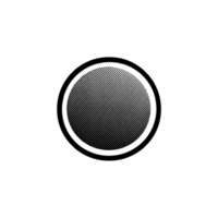simples Preto e branco circular Projeto com texturizado Centro e negrito contorno, criando minimalista e abstrato aparência. padronizar é reminiscente do carimbo ou foca png