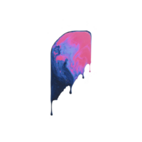 Vibrant abstract painting with swirling pink and blue colors creates dynamic and fluid appearance, resembling melting or dripping effect. artwork evokes sense of movement and creativity png