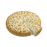 Delicious, golden brown cheese pizza with slice cut out, showcasing its gooey, melted cheese topping. crust is perfectly baked, adding crispy texture to savory dish png