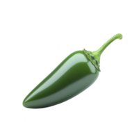 Fresh green jalapeno pepper with glossy surface and vibrant color, isolated on transparency background. pepper smooth texture and curved shape are clearly visible png
