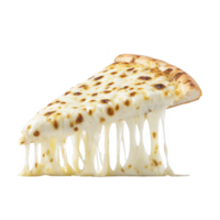 Slice of cheesy pizza with melted cheese stretching from crust, creating mouthwatering and appetizing appearance. golden brown crust adds delicious contrast to gooey cheese png