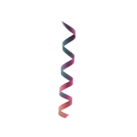 Colorful spiral ribbon with gradient of pink, purple, and blue hues twists elegantly against plain background, creating dynamic and festive appearance png