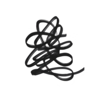 This features chaotic black scribble on transparent background, resembling abstract art or doodle. lines are intertwined, creating sense of movement and spontaneity png