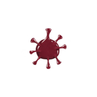 Red 3D model of virus with spike like protrusions, isolated on transparency background, symbolizing health and science png