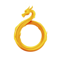 This features golden dragon forming circular shape, symbolizing infinity or eternity. dragon design is sleek and stylized, with smooth, flowing form.golden dragon forming circle png