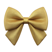 Golden bow tie with shiny texture, elegantly designed for formal occasions. bow tie features classic shape with smooth finish, perfect for adding touch of sophistication to any outfit png