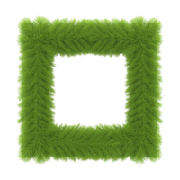 Square frame made of lush green grass with black center, creating natural and vibrant appearance. texture is dense and fluffy, resembling patch of healthy lawn png