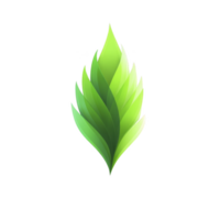 Vibrant, layered green leaf logo design with modern and organic feel, symbolizing nature and growth. overlapping leaves create sense of depth and harmony png