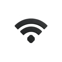 Black Wi Fi symbol on transparency background represents wireless internet connectivity. icon is simple and minimalistic, often used in digital and print media to indicate network access png