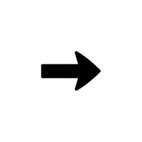 Black right pointing arrow icon on transparent background, symbolizing direction or movement. simple design is versatile for various uses in digital and print media png