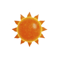 Vibrant, glowing orange sun with bright rays radiating outward, set against transparency background, creating striking contrast. sun texture is detailed, resembling fiery celestial body png
