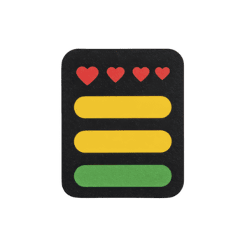 svart kort funktioner design med röd hjärtan och gul och grön barer, skapande lekfull och färgrik mönster. hjärtan Lägg till Rör av värme och tillgivenhet till övergripande se png