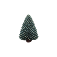 Small, symmetrical pine tree with dense, dark green foliage stands against plain background, showcasing its natural beauty and intricate pattern png