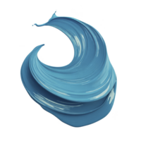Dynamic swirl of blue paint creates abstract wave like shape, showcasing fluidity and motion. glossy texture and vibrant color evoke sense of creativity and artistic expression png
