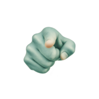 Digitally altered image of hand pointing forward, with greenish tint, isolated on transparency background. hand gesture conveys sense of direction or emphasis png