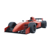 Sleek red formula race car with aerodynamic design and large tires, perfect for high speed racing on professional tracks. car streamlined body and vibrant color exude speed and excitement png