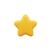 Shiny yellow star with smooth, glossy surface, isolated on transparency background. star has playful and cheerful appearance, often used in digital designs or as icon png