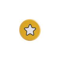 Yellow circular badge with white star in center, outlined in black, isolated on transparency background. design is simple and bold, conveying sense of achievement or recognition png