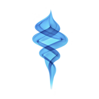 Swirling, abstract blue flame design with smooth, translucent appearance, set against transparency background, creating sense of motion and fluidity png