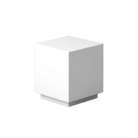 Minimalist white cube with smooth surface, possibly decorative object or modern sculpture, isolated on transparency background png