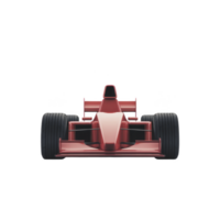 Sleek red Formula 1 race car is shown from front, highlighting its aerodynamic design and large tires. image captures essence of speed and precision in motorsport png