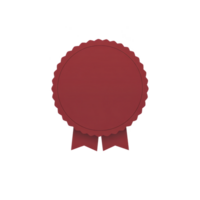 Red award ribbon with circular rosette and two tails symbolizes achievement and recognition. simple design is often used in competitions and ceremonies to honor excellence png