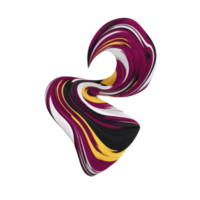 Vibrant abstract swirl in shades of maroon, yellow, and white creates dynamic and fluid shape against plain background, evoking sense of movement and creativity png