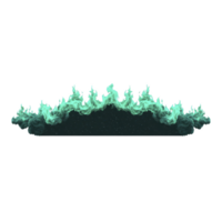 Vibrant green flame with dynamic, flowing shape creates striking visual effect against transparency background, evoking sense of mystery and energy png