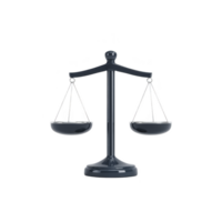 Balanced scale symbolizes justice and fairness, often used in legal contexts. image features classic, symmetrical design with two suspended pans png