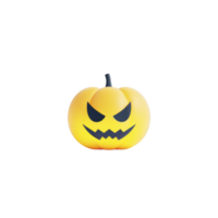 Glowing yellow pumpkin with menacing face, featuring sharp eyes and jagged mouth, perfect for Halloween decorations. eerie expression adds spooky touch to festive settings png