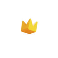 3D illustration of yellow crown with minimalist design, floating against transparency background. crown simple geometric shape gives it modern and playful appearance png