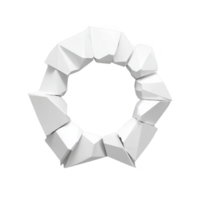 Geometric, white, polygonal ring with modern, abstract design, featuring sharp edges and hollow center, set against plain background png