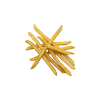 Golden crispy French fries arranged in pile on transparency background, showcasing their appetizing texture and color. Perfect for fast food lovers and snack enthusiasts png