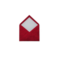 Red envelope with white card inside is displayed against plain background, symbolizing communication and invitation. vibrant color adds festive touch to simple design png